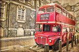 Bus vintage Ã  Londres  Fototapety Sepia Fototapeta
