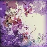 vector background with hand drawn blooming orchids  Rysunki kwiatów Fototapeta