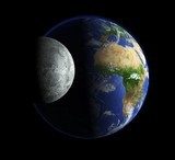 Unsere Erde und der Mond  Fototapety Kosmos Fototapeta