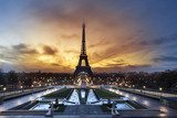Tour Eiffel  Zachód Słońca Fototapeta