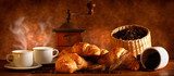 CaffÃ¨ e Croissant caldi  Kawa Fototapeta