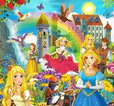 The fairy tales mush up - castles knights fairies  Fototapety do Pokoju Dziewczynki Fototapeta