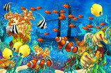 The coral reef - illustration for the children  Fototapety do Pokoju Dziewczynki Fototapeta