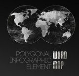 World Map and typography  Mapa Świata Fototapeta