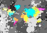 World map of vector  Mapa Świata Fototapeta