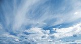 Natural blue cloudy sky panoramic background texture  Niebo Fototapeta