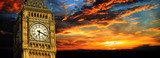 Big Ben at sunset panorama, London  Architektura Obraz