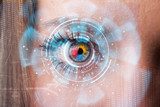 Future woman with cyber technology eye panel concept  Abstrakcja Obraz
