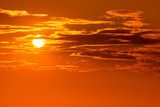 Sunset orange sky background at evening  Krajobrazy Obraz
