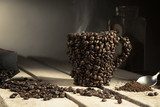 Kawowy kubek mlecznej kawy Obrazy do Kuchni  Obraz