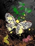 abstract background with butterflies  Fototapety do Kawiarni Fototapeta