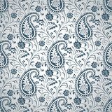 Silver seamless paisley wallpaper  Tekstury Fototapeta