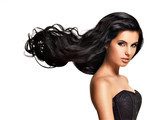 Beautiful brunette woman with long black  hair  Obrazy do Salonu Fryzjerskiego Obraz