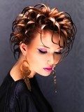 Beautiful woman with fashion  hairstyle and pink makeup  Obrazy do Salonu Fryzjerskiego Obraz