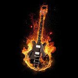 E Gitarre unter Feuer  Muzyka Obraz