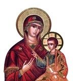 russian icon of 19th century, Virgin Mary and Jesus  Religijne Obraz