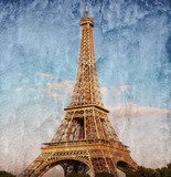 tour Eiffel color vintage  Fototapety Wieża Eiffla Fototapeta