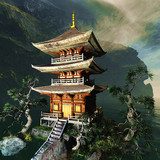 W świątyni Zen - architektoniczna magia Architektura Fototapeta
