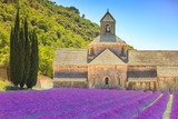 Abbey of Senanque blooming lavender flowers. Gordes, Luberon, Pr  Prowansja Fototapeta