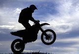 Motocross racer silhouette  Sport Fototapeta