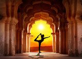 Yoga silhouette in temple  Sport Fototapeta