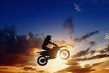 Motorcircle rider silhouette  Sport Fototapeta