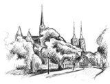 Breslau-Wroclaw  Drawn Sketch Fototapeta
