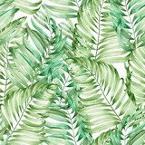 A z gałęziami liści palmowych pomalowanych na biało Tapety Natura Tapeta