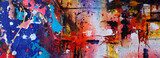 Abstrakcyjna kompozycja z barwnymi plamami i rozpryskami farby Fototapety Graffiti Fototapeta