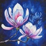 Akrylowa magnolia Obrazy do Salonu Obraz