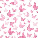 akwarela różowe motyle Tapety Do pokoju dziecka Tapeta