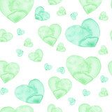 Akwarela z zielonym sercem. Ilustracja do Tapety Miłosne Tapeta