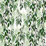 Akwarela z zielonymi liśćmi. Malowanie ręczne Akwarela. Tapety Natura Tapeta
