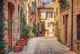 Alley in old town Tuscany Italy Fototapety Uliczki Fototapeta