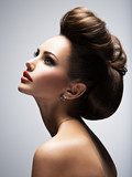 Beautiful  woman with style hairstyle Fototapety do Salonu Fryzjerskiego Fototapeta