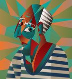 cubist great painter face portrait painting Picasso Obraz