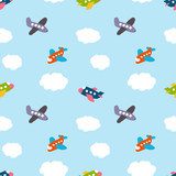 dzieci: samoloty i chmury Tapety Do pokoju dziecka Tapeta