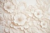 Embossed floral texture background, raised and delicate floral patterns, elegant and sophisticated surface, graceful and artistic Kwiaty Fototapeta