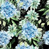 Florystyczne ukojenie. Niebieski kwiat. Rysunki kwiatów Fototapeta