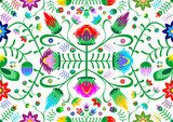 Folkowy wzór kwiatowy w żywych kolorach Folklor Fototapeta
