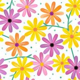 Gerber w letnim kolorze 
 Rysunki kwiatów Fototapeta