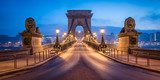 Historic Chain Bridge in Budapest in winter Mosty Obraz