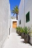 Ibiza Sant Joan Labritja San Juan white houses  Optycznie Powiększające Fototapeta