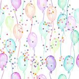 impreza z wielokolorowymi balonami i konfetti, Tapety Do pokoju dziecka Tapeta