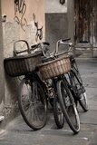 Italian old-style bicycles in Lucca, Tuscany Plakaty do Salonu Plakat