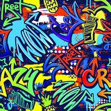 Kolorowa eksplozja graffiti w ulicznym stylu Fototapety Graffiti Fototapeta