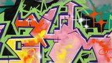 Kolorowe graffiti z efektem neonowych świateł Fototapety Graffiti Fototapeta