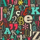 Kolorowe litery w stylu retro Tapety Napisy Tapeta