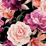 kwiatowy z różami, akwarela. illustrat Tapety Do przedpokoju Tapeta