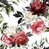 kwiatowy z różami, akwarela. illustrat Tapety Do salonu Tapeta